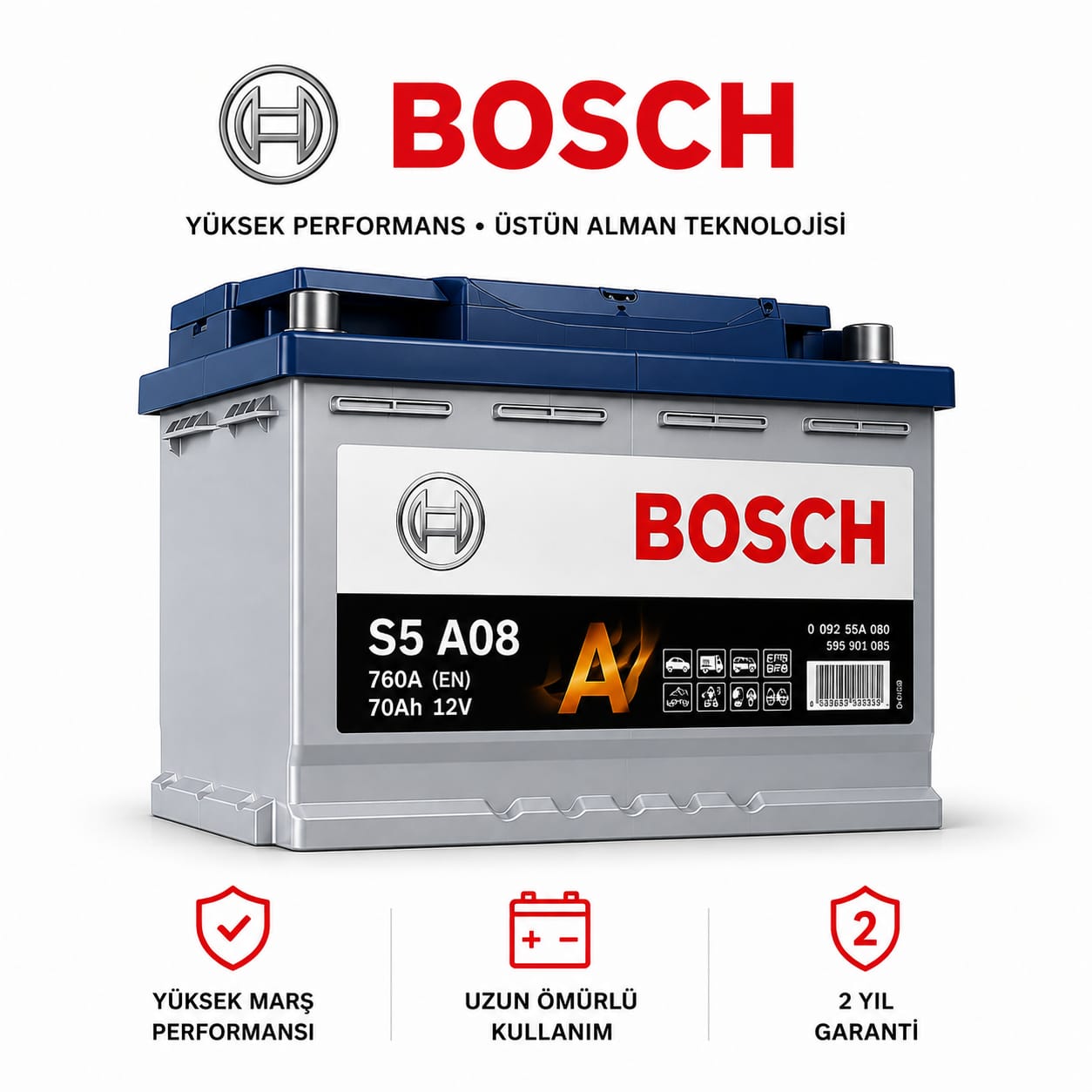 Bosch akü — yüksek performans, uzun ömür
